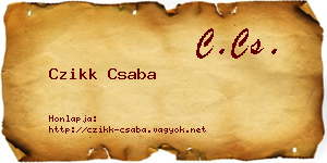 Czikk Csaba névjegykártya