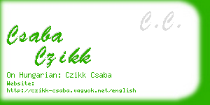 csaba czikk business card